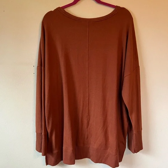 Plus Size Rust Crew Neck Long Sleeve Sweater NWT - Picture 7 of 8